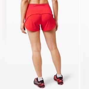Lululemon Speed Up Shorts Carnation Red 4” Size 6 Tall